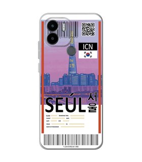 Funda para [ Xiaomi Redmi A1 Plus ] Billete de Avión [ Seúl ] de Silicona Flexible para Smartphone 