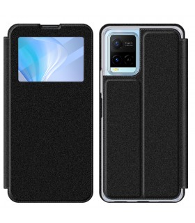 Funda Libro [Vivo Y21-Y21s-Y33s] Negro con Silicona TPU Resistente para Smartphone