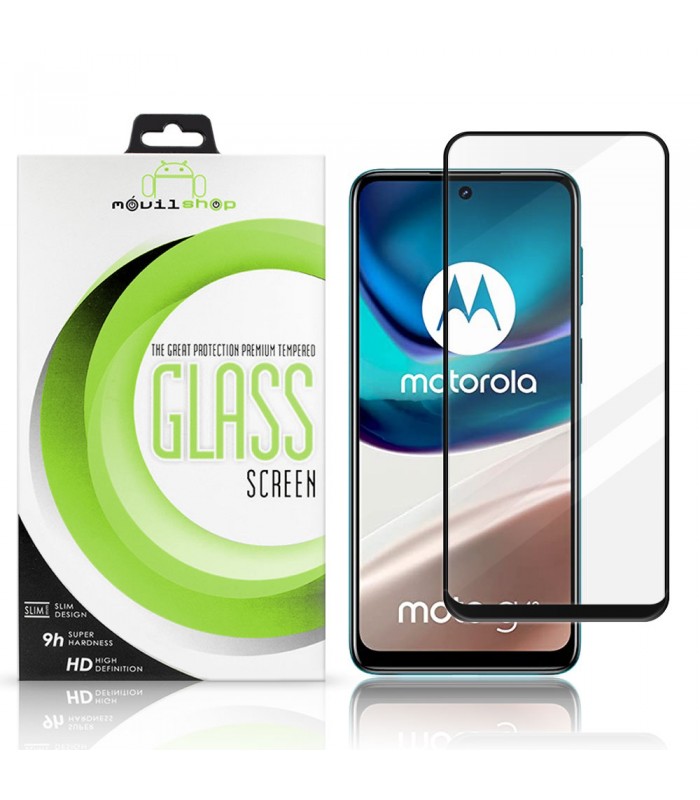 Protector de pantalla completo para Motorola Moto G42 - Cristal templado Full Glue con borde Negro