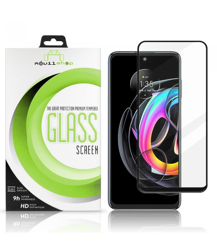 Protector de pantalla completo para Motorola Edge 30 Lite - Cristal templado Full Glue con borde Negro