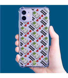 Funda Antigolpe [ Motorola Moto G42 ] Dibujo Auténtico [ Consola Retro - Game Over ] Esquina Reforzada 1.5mm Transparente