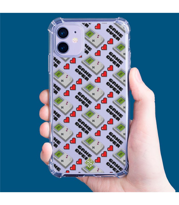 Funda Antigolpe [ Motorola Moto G42 ] Dibujo Auténtico [ Consola Retro - Game Over ] Esquina Reforzada 1.5mm Transparente