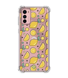 Funda Antigolpe [ Motorola Moto G42 ] Dibujo Auténtico [ Limones ] Esquina Reforzada Silicona 1.5mm Transparente