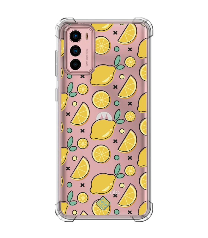 Funda Antigolpe [ Motorola Moto G42 ] Dibujo Auténtico [ Limones ] Esquina Reforzada Silicona 1.5mm Transparente