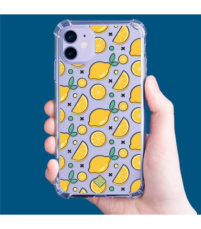 Funda Antigolpe [ Motorola Moto G42 ] Dibujo Auténtico [ Limones ] Esquina Reforzada Silicona 1.5mm Transparente