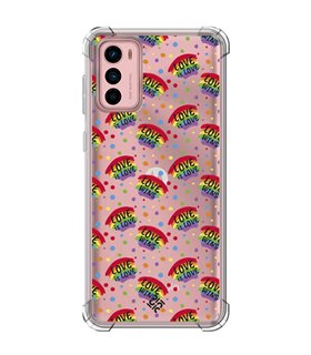 Funda Antigolpe [ Motorola Moto G42 ] Dibujo Auténtico [ Arcoiris - Love Wins ] Esquina Reforzada Silicona 1.5mm