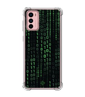 Funda Antigolpe [ Motorola Moto G42 ] Cine Fantástico [ Números Binarios Matrix ] Esquina Reforzada Silicona 1.5