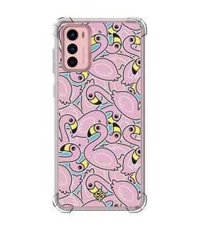 Funda Antigolpe [ Motorola Moto G42 ] Dibujo Cute [ Pegatinas Flamenco ] Esquina Reforzada Silicona 1.5mm