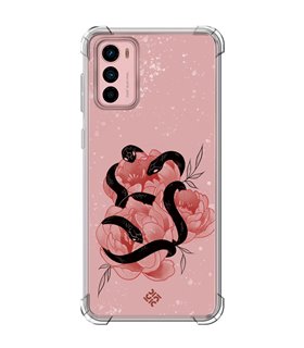 Funda Antigolpe [ Motorola Moto G42 ] Dibujo Esotérico [ Tentación Floral - Rosas con Serpientes ] Esquina Reforzada 1.5mm