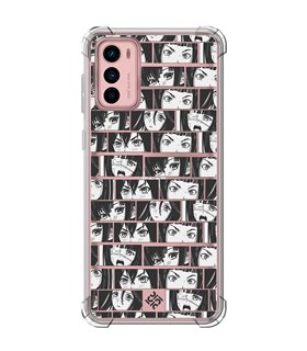 Funda Antigolpe [ Motorola Moto G42 ] Dibujos Frikis [ Ojos Estilo Manga - Concepto de Historieta ] Esquina Reforzada