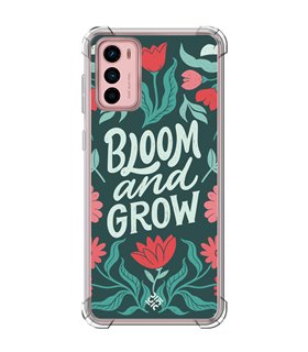 Funda Antigolpe [ Motorola Moto G42 ] Dibujo Frases Guays [ Flores Bloom and Grow ] Esquina Reforzada Silicona 1.5mm