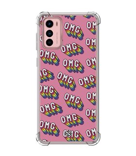 Funda Antigolpe [ Motorola Moto G42 ] Dibujo Frases Guays [ OMG ] Esquina Reforzada Silicona 1.5mm Transparente