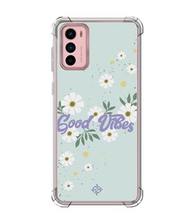 Funda Antigolpe [ Motorola Moto G42 ] Dibujo Frases Guays [ Margaritas Good Vibes ] Esquina Reforzada Silicona 1.5mm