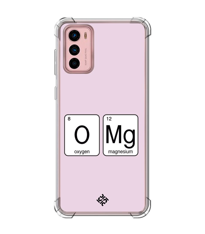Funda Antigolpe [ Motorola Moto G42 ] Dibujo Frases Guays [ Oxigeno + Magnesio - OMG ] Esquina Reforzada 1.5 Transparente