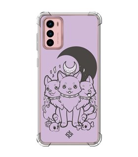 Funda Antigolpe [ Motorola Moto G42 ] Dibujo Gotico [ Cute Cancerbero ] Esquina Reforzada Silicona 1.5mm Transparente