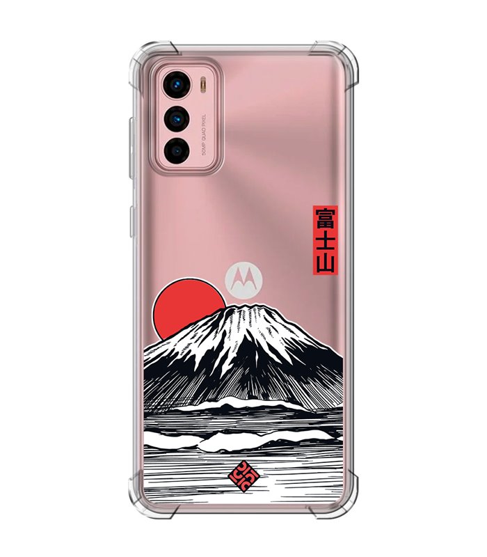 Funda Antigolpe [ Motorola Moto G42 ] Dibujo Japones [ Monte Fuji ] Esquina Reforzada Silicona 1.5mm Transparente