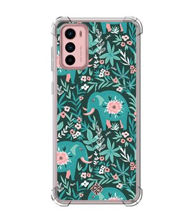 Funda Antigolpe [ Motorola Moto G42 ] Dibujo Mascotas [ Estampado Elefantes Florales ] Esquina Reforzada Silicona