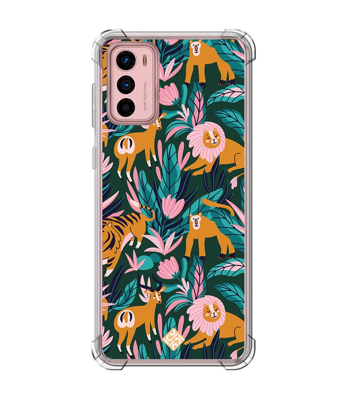 Funda Antigolpe [ Motorola Moto G42 ] Dibujo Mascotas [ Estampado Animales de Selva ] Esquina Reforzada Silicona 1.5