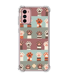 Funda Antigolpe [ Motorola Moto G42 ] Dibujo Mascotas [ Zarpas de Gatos ] Esquina Reforzada Silicona 1.5mm Transparente