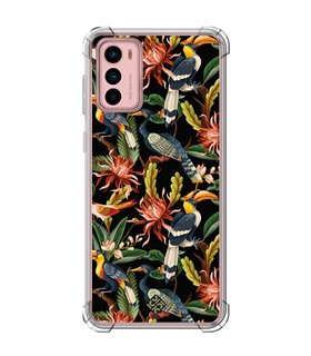 Funda Antigolpe [ Motorola Moto G42 ] Dibujo Mascotas [ Estampado Aves y Hojas y Flores Tropicales ] Esquina Reforzada 1.5