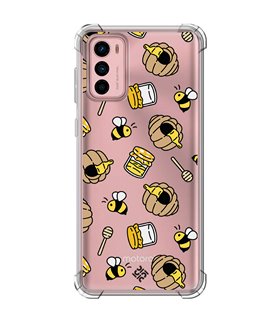 Funda Antigolpe [ Motorola Moto G42 ] Dibujo Mascotas [ Miel y Abejas ] Esquina Reforzada Silicona 1.5mm Transparente