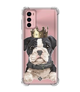 Funda Antigolpe [ Motorola Moto G42 ] Dibujo Mascotas [ Perrito King ] Esquina Reforzada Silicona 1.5mm Transparente