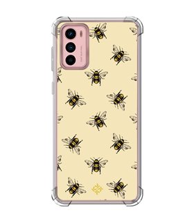 Funda Antigolpe [ Motorola Moto G42 ] Dibujo Mascotas [ Abejas Ilustracion ] Esquina Reforzada Silicona 1.5mm Transparente