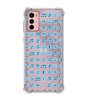 Funda Antigolpe [ Motorola Moto G42 ] Diseño Música [ Notas Musicales ] Esquina Reforzada Silicona 1.5mm Transparente