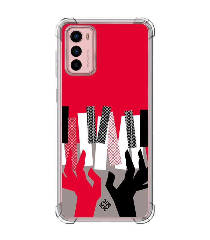 Funda Antigolpe [ Motorola Moto G42 ] Diseño Música [ Tocando el Piano ] Esquina Reforzada Silicona 1.5mm Transparente