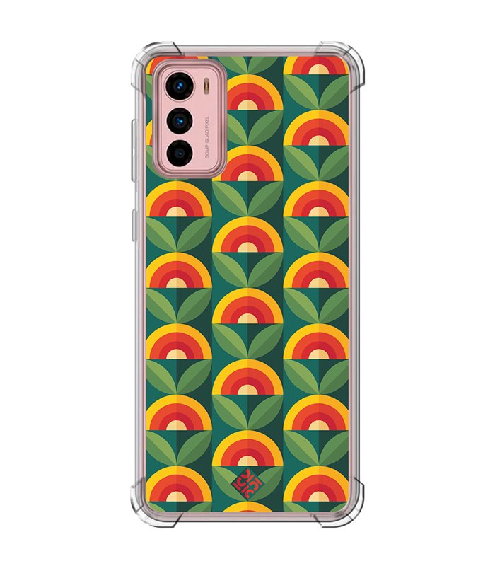 Funda Antigolpe [ Motorola Moto G42 ] Dibujos Retro [ Diseño Flor - Retro ] Esquina Reforzada Silicona 1.5mm Transparente