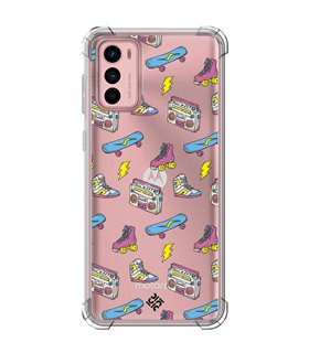 Funda Antigolpe [ Motorola Moto G42 ] Dibujo Tendencias [ Skate Patines Años 90 ] Esquina Reforzada Silicona 1.5mm 