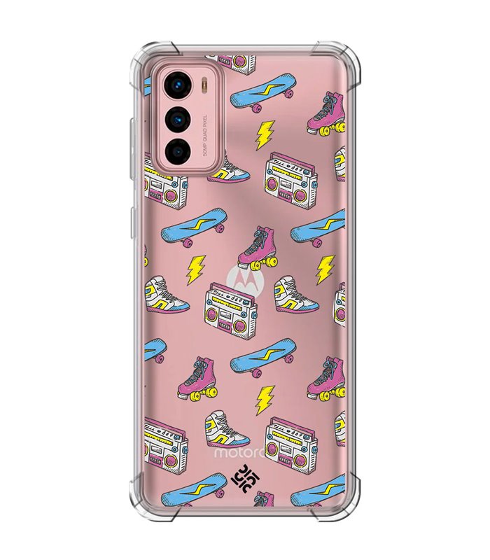 Funda Antigolpe [ Motorola Moto G42 ] Dibujo Tendencias [ Skate Patines Años 90 ] Esquina Reforzada Silicona 1.5mm 