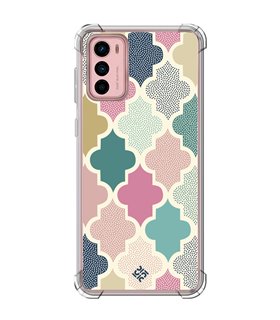 Funda Antigolpe [ Motorola Moto G42 ] Dibujo Tendencias [ Diseño Azulejos de Colores ] Esquina Reforzada Silicona 1.5mm