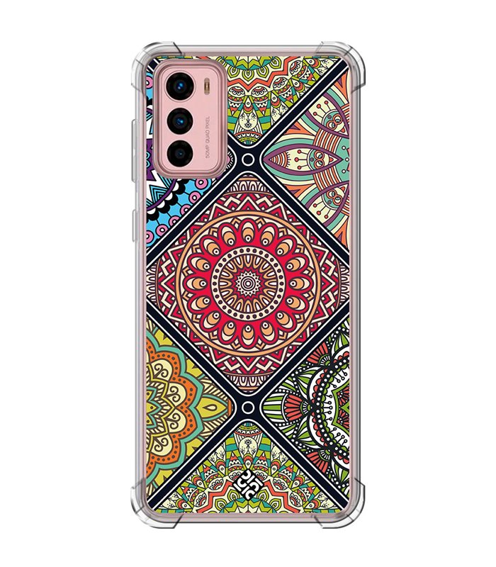 Funda Antigolpe [ Motorola Moto G42 ] Dibujo Auténtico [ Motivos Mandala ] Esquina Reforzada Silicona 1.5mm Transparente