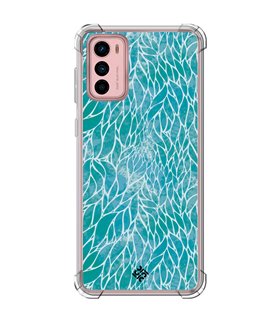 Funda Antigolpe [ Motorola Moto G42 ] Dibujo Auténtico [ Patron Abstracto Azul ] Esquina Reforzada Silicona 1.5mm