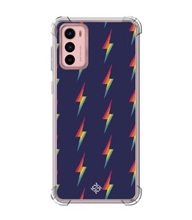 Funda Antigolpe [ Motorola Moto G42 ] Dibujo Auténtico [ Rayos de Colores ] Esquina Reforzada Silicona 1.5mm Transparente