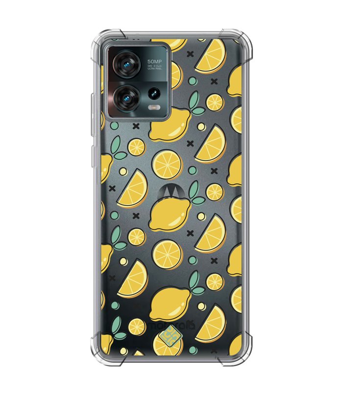 Funda Antigolpe [ Motorola Edge 30 Fusion ] Dibujo Auténtico [ Limones ] Esquina Reforzada Silicona 1.5