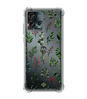 Funda Antigolpe [ Motorola Edge 30 Fusion ] Dibujo Botánico [ Hojas Ramas Verdes - Follaje Botánico ] Reforzada 1.5