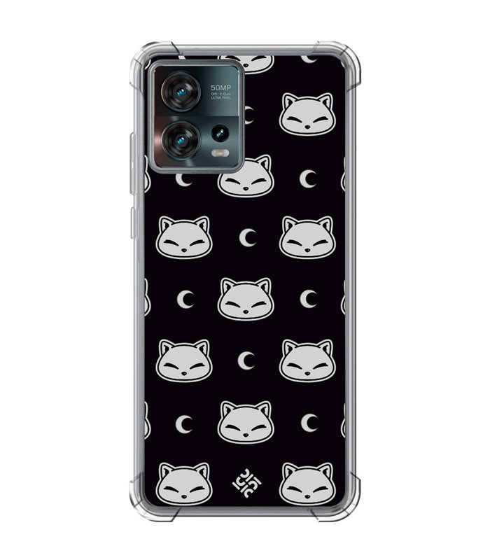 Funda Antigolpe [ Motorola Edge 30 Fusion ] Dibujo Cute [ Gato Negro Lunar ] Esquina Reforzada Silicona 1.5mm