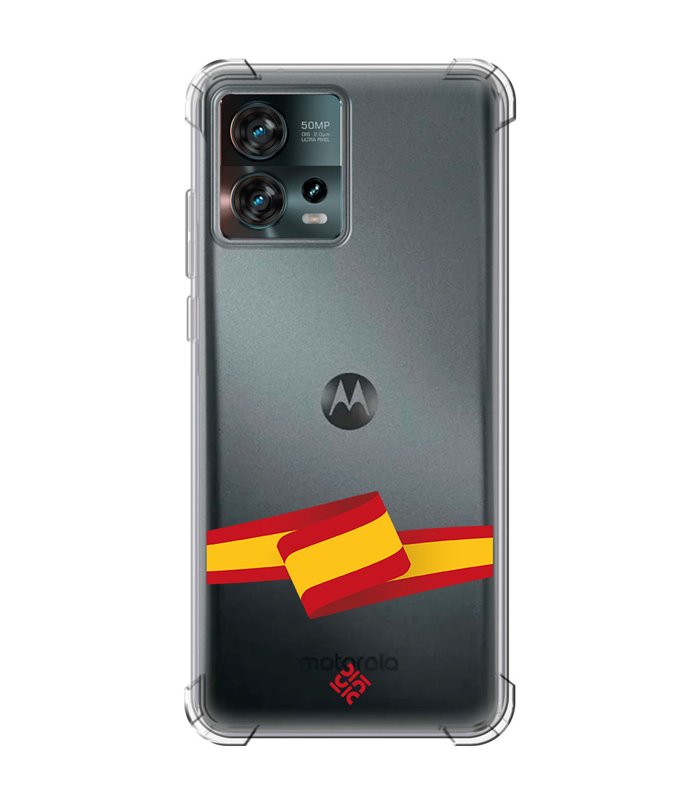 Funda Antigolpe [ Motorola Edge 30 Fusion ] Dibujo Auténtico [ Bandera España ] Esquina Reforzada 1.5mm