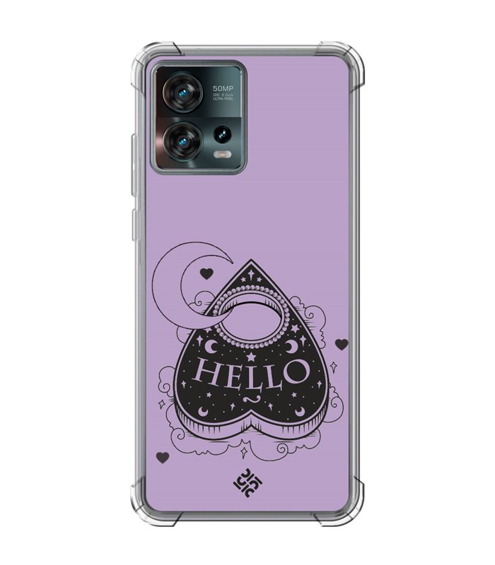 Funda Antigolpe [ Motorola Edge 30 Fusion ] Dibujo Gotico [ Dieza de la Ouija - Hello ] Esquina Reforzada Silicona 1.5