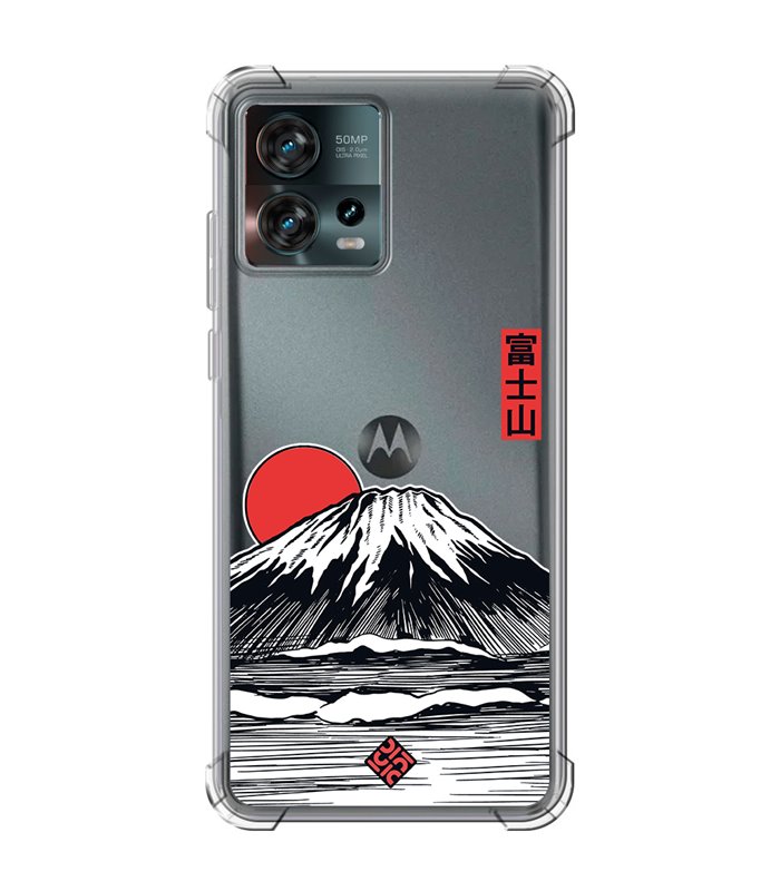 Funda Antigolpe [ Motorola Edge 30 Fusion ] Dibujo Japones [ Monte Fuji ] Esquina Reforzada Silicona 1.5mm Transparente