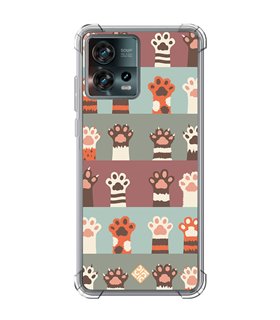 Funda Antigolpe [ Motorola Edge 30 Fusion ] Dibujo Mascotas [ Zarpas de Gatos ] Esquina Reforzada Silicona 1.5mm