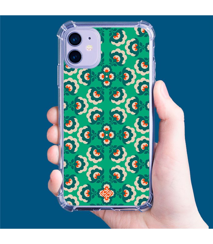 Funda Antigolpe [ Motorola Edge 30 Fusion ] Dibujos Retro [ Algodones Verdes - Caleidoscopio ] Esquina Reforzada