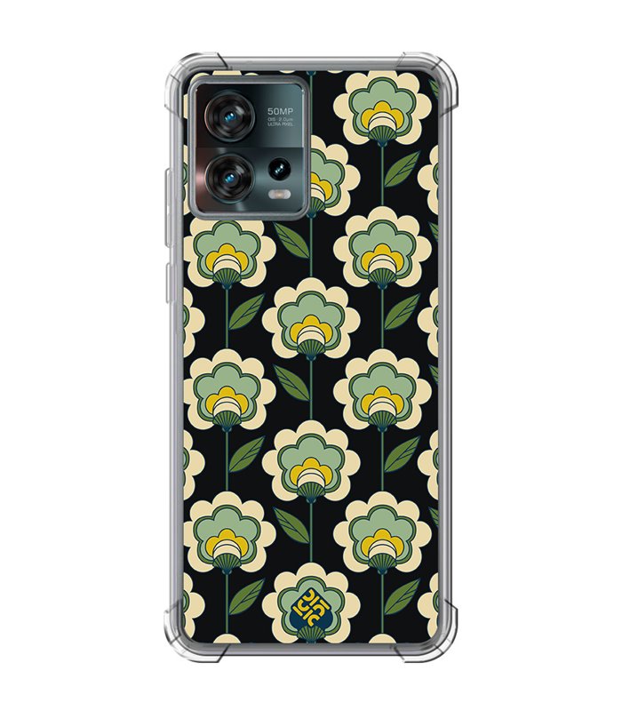 Funda Antigolpe [ Motorola Edge 30 Fusion ] Dibujos Retro [ Planta Verde - Retro ] Esquina Reforzada Silicona