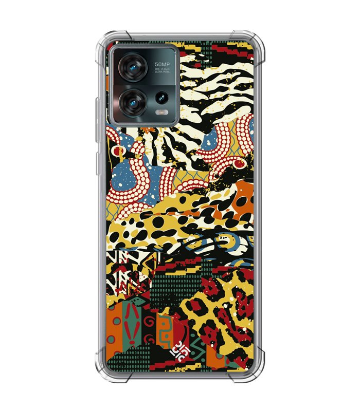 Funda Antigolpe [ Motorola Edge 30 Fusion ] Dibujo Tendencias [ Pieles de Animales y Telas ] Esquina Reforzada Silicona 