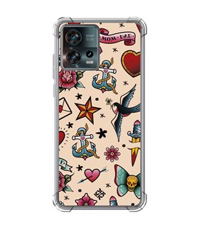 Funda Antigolpe [ Motorola Edge 30 Fusion ] Dibujo Tendencias [ Tatuajes Clásicos ] Esquina Reforzada Silicona 1.5mm