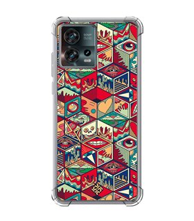 Funda Antigolpe [ Motorola Edge 30 Fusion ] Dibujo Auténtico [ Diseño Doodle Arte con Elementos Ornamentales ] 