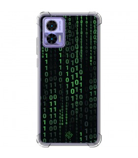 Funda Antigolpe [ Motorola Edge 30 Neo ] Cine Fantástico [ Números Binarios Matrix ] Esquina Reforzada 1.5