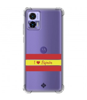 Funda Antigolpe [ Motorola Edge 30 Neo ] Dibujo Auténtico [ I Love España ] Esquina Reforzada 1.5mm